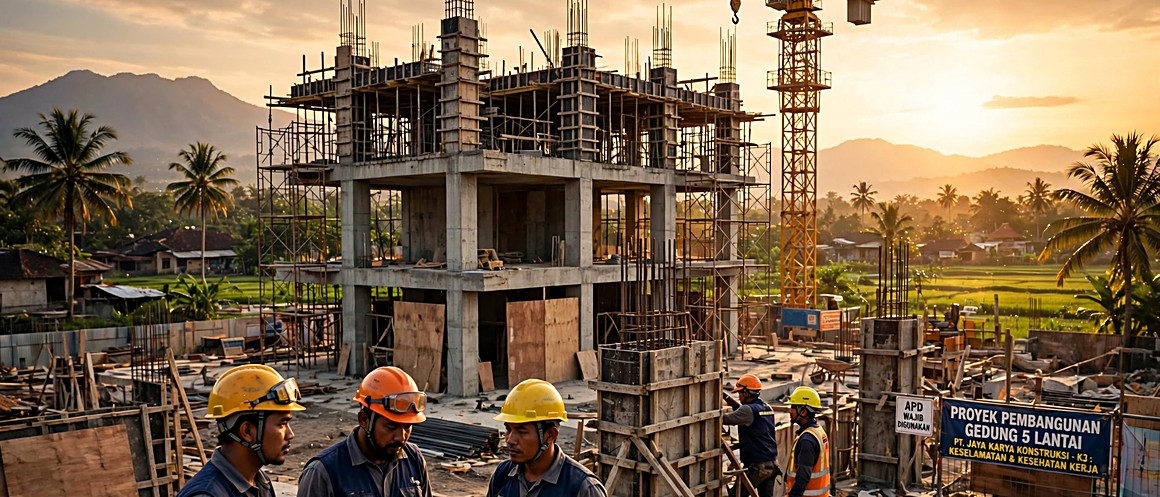 Pekerjaan struktur bangunan gedung bertingkat