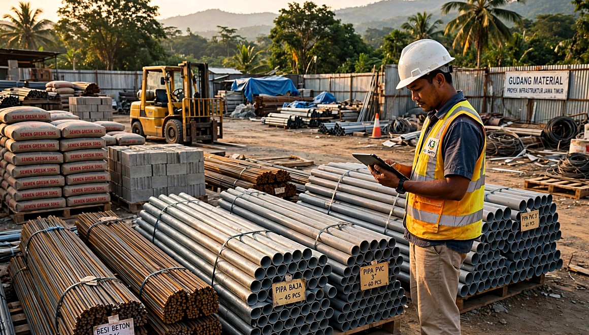 Pengadaan material konstruksi dan peralatan proyek